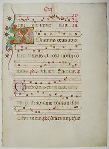 Manuscript Leaf with Initial D, from an Antiphonary, Italian, 15th century by Unbekannt
