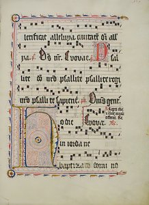 Manuscript Leaf with Initial H, from an Antiphonary, German, Second Quarter 15th Century by Unbekannt