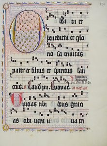 Manuscript Leaf with Initial O, from an Antiphonary, German, second quarter 15th century