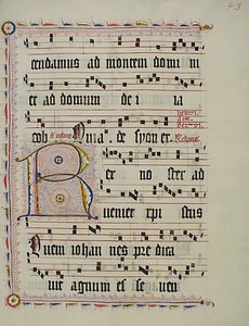 Manuscript Leaf with Initial R, from an Antiphonary, German, second quarter 15th century by Unbekannt