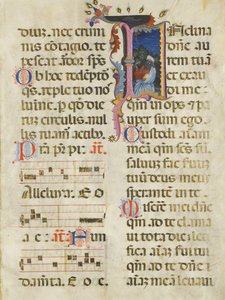 Manuscript Leaf with King David in an Initial I, from a Psalter