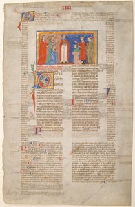 Manuscript Leaf with Marriage Scene, from Decretals of Gregory IX, Italian by Unbekannt