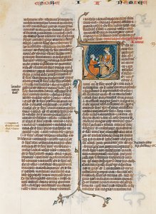 Manuscript Leaf with Opening of The Book of Nehemias, from a Bible by Unbekannt