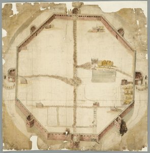 Map from 1530 Showing the Planned but Never Executed Walls of The Hague, the Netherlands