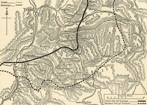 Map illustrating the Austrian Attack in the Trentino, May, 1916, c1920 by Unbekannt