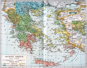 Map of Ancient Greece, 1902 by Unbekannt