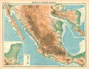 Map of Mexico and Central America by Unbekannt