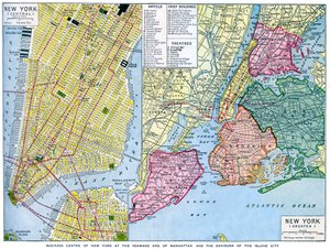 Map of New York City, USA