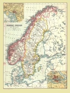 Map of Norway and Sweden by Unbekannt