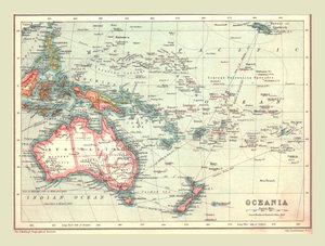 Map of Oceania, 1902 by Unbekannt