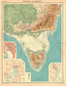 Map of Victoria and Tasmania by Unbekannt