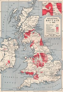 Map of industrial Britain in 1881, 1906