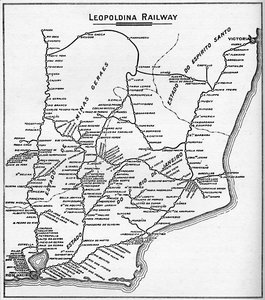 Map of the Leopoldina Railway System by Unbekannt
