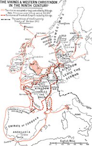 Map of the Vikings & Western Christendom in the Ninth Century