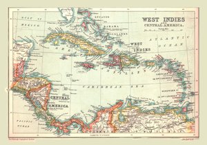 Map of the West Indies and Central America, 1902 by Unbekannt