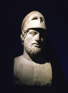 Marble Portrait Bust of Pericles (Pericles) Athenian Statesman (c490-429 BC). Roman 2nd Century BC (Sculpture Said to Be from Hadrian