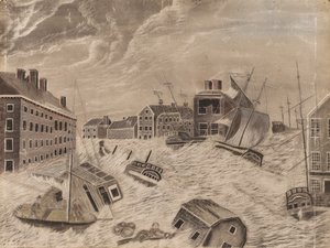 Market Square, Providence, Rhode Island, During the Great September Gale, 1815 by Unbekannt