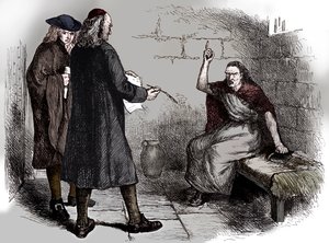 Martha Corey and her prosecutors, Salem, Massachusetts, c1692 by Unbekannt