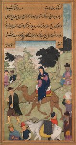 Mary and Joseph travel to Bethlehem, from a Mirat al-quds of Father Jerome Xavier