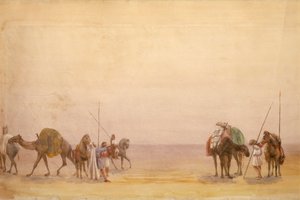 Men with Camels and Horses, Part of the London to Hong Kong Panorama by Unbekannt