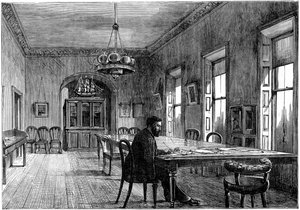 Michael Davitt in the Committee Room of the Land League, Upper Sackville Street, Dublin