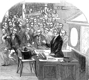 Michael Faraday Lecturing on Electricity and Magnetism, Royal Institution, London by Unbekannt