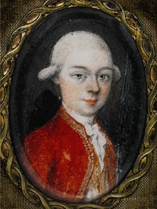 Miniature portrait of Wolfgang Amadeus Mozart