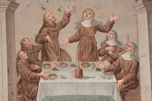 Monastery of Saorge 18th-century fresco depicting the life of St Francis of Assisi, Saorge, France