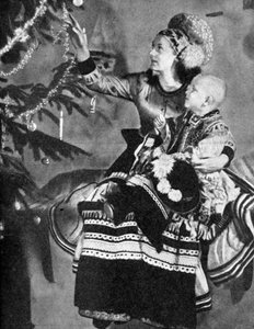 Mother and Child with Christmas Tree, Matyo People, Miskole, Hungary