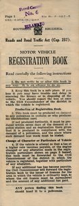 Motor Vehicle Registration Book, 1949 by Unbekannt