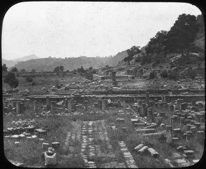 Mount Kronos and Temple of Hera, Olympia, Greece, Late 19th or Early 20th Century