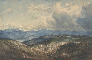 Mountainous Landscape with Approaching Thunderstorm, 19th century by Unbekannt
