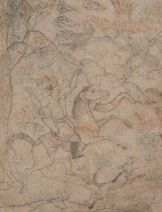 Mounted Hunter with Dog Pursuing Game Birds, 16th century by Unbekannt
