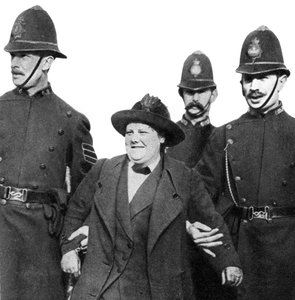 Mrs Flora Drummond, arrested in Hyde Park, London, 1914
