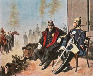 Napoleon III and Bismarck at the weavers cottage in Donchery, 2 September 1870