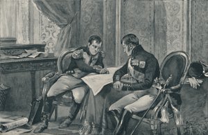 Napoleon and Alexander at Tilsit Studying The Map of Europe, 1807, 1896 by Unbekannt
