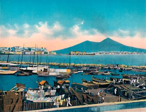 Naples - Mergellina with Vesuvius, c1900