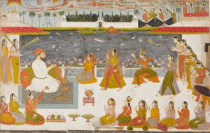 Nawab and ladies watching a nautch on a terrace, 1760 by Unbekannt