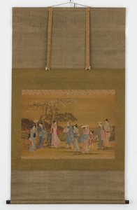 Nine People Out to See Cherry Blossoms by Unbekannt