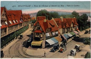 Normandy, Calvados, Deauville: half-timbered houses streets de l