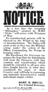 Notice from Robert R. Bruce: For Colonial Secretary