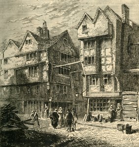 Old Houses Formerly Standing in Butchers Row, about 1800