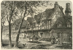Old Houses Under Warwick Castle, 1898