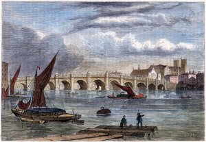 Old Westminster Bridge in 1754, 19th Century