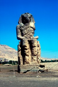 One of the Colossi of Memnon, near the Valley of the Kings, Egypt
