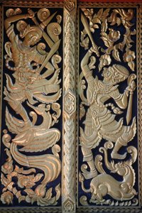 Ornate Temple Door at Wat Chedi Luang, Chiang Mai, Thailand