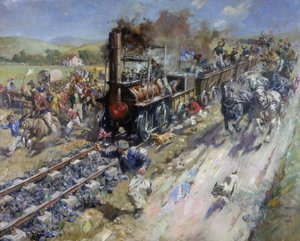 Opening of the first public railway line Stockton and Darlington Railway by Unbekannt
