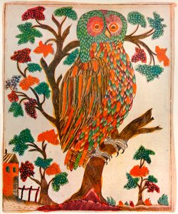 Owl, Lubok print by Unbekannt