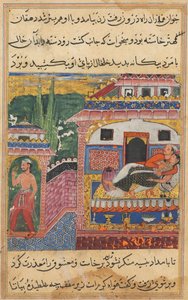 Page from Tales of a Parrot Tuti-nama: Eighth night: The farmer, father of the son by Unbekannt