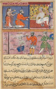 Page from Tales of a Parrot Tuti-nama: Eighth Night: The Prince Sent Back to the Place..., c1560